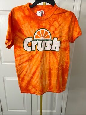 Crush Tie-Dye Short Sleeve Graphic Tee Shirt in Orange